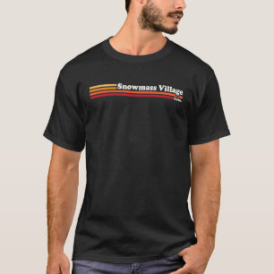 Camiseta Vintage 1980s Estilo Gráfico Cor da Vila de Neve