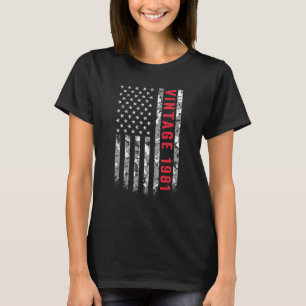 Camiseta Vintage 1981 American Flag Camo, 41 Anos De rua