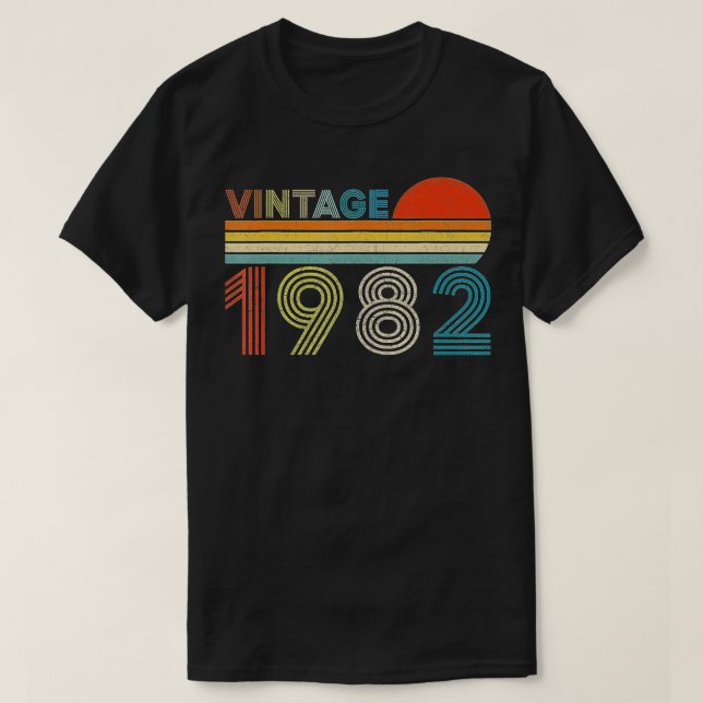 Camiseta Vintage 1982, 40º Bday, Presente 40 Anos (Frente do Design)