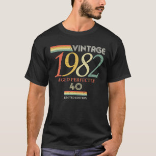 Camiseta Vintage 1982, aniversário de 40 anos Com Idade Pe