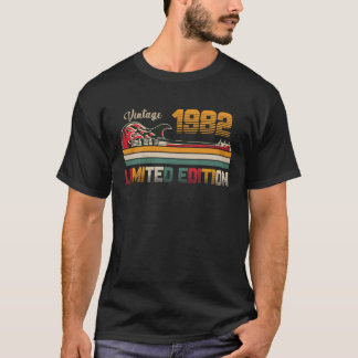 Camiseta Vintage 1982 aniversário de 40 anos Guitarrista