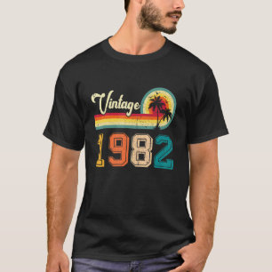 Camiseta Vintage 1982 aniversário de 40 anos Men Retro 40 A