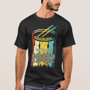 Camiseta Vintage 1982 Bday 40 Anos Sendo Um Tambor Incrível