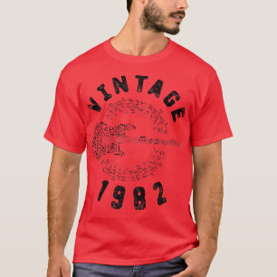 Camiseta Vintage 1982 Birthday Limited Edition Música de Vi