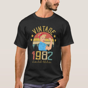 Camiseta Vintage 1982 Feita Em 1982 39º Aniversário Mulhe