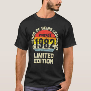 Camiseta Vintage 1982 Limited Edition 40 Anos Legendário B