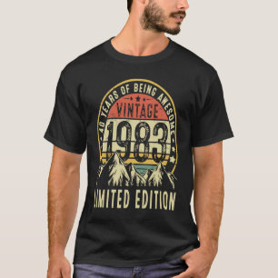 Camiseta Vintage 1983 Homens aniversário de 40 anos de 40 A