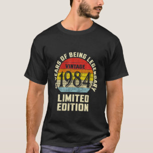 Camiseta Vintage 1984 Limited Edition 37 Anos Legendário 37