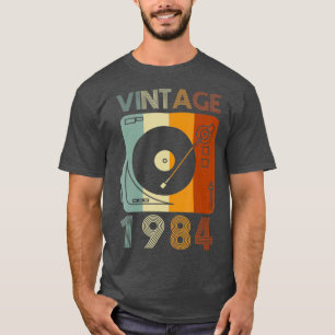 Camiseta Vintage 1984 Retro Record Player Birthday Vinyl