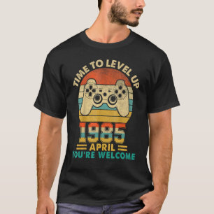 Camiseta Vintage 1985 Abril 37 Anos Vídeo Gamer 37th B