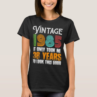 Camiseta Vintage 1985 Ideia de Aniversário de 38 Anos ou pa
