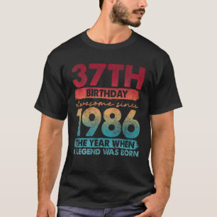 Camiseta Vintage 1986 37 Year Old Gifts Limited Edition 37t