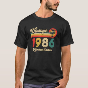 Camiseta Vintage 1986 Aniversário Mulheres Retrô Legenda De