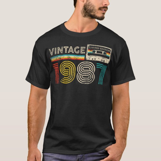 Camiseta Vintage 1987 37º Aniversário Presente 37 Anos (Frente)