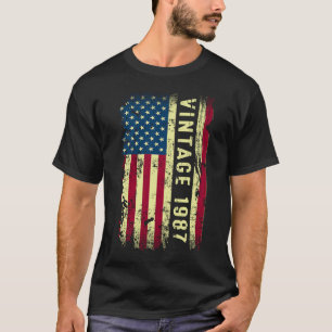 Camiseta Vintage 1987 American Flag 36 Year Old 36th Birth