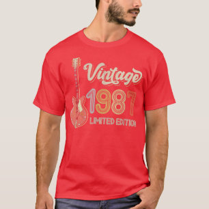 Camiseta Vintage 1987 Aroma de violão 35th Birthday Electri