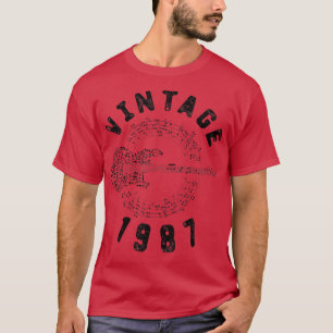 Camiseta Vintage 1987 Birthday Limited Edition Música de Vi