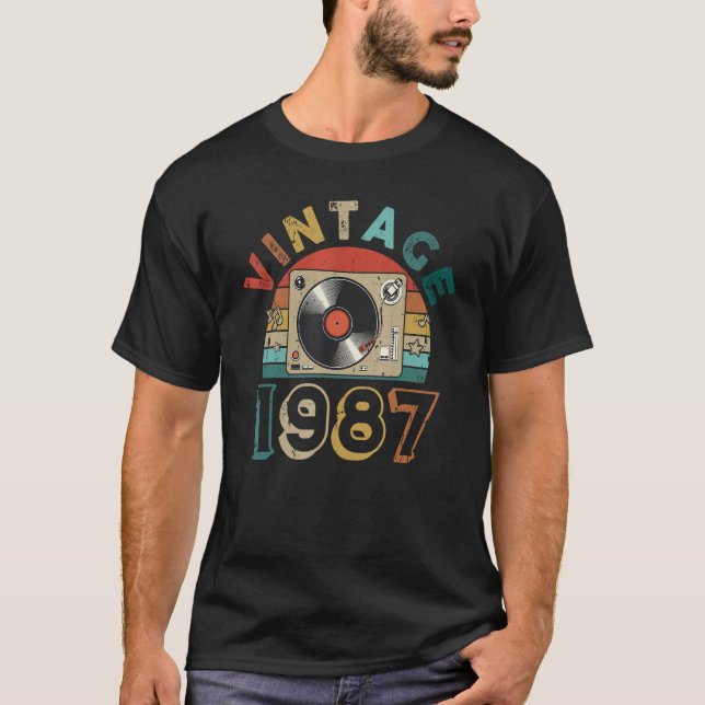 Camiseta Vintage 1987 Cassette Tape 35 Anos (Frente)