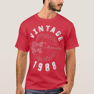 Camiseta Vintage 1988 Birthday Limited Edition Música de Vi