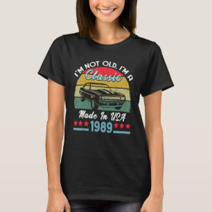 Camiseta Vintage 1989 Car Birthday Não Sou Im Im Clássico