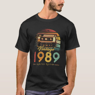 Camiseta Vintage 1989 - Cassete Retro 1989 33º Aniversário