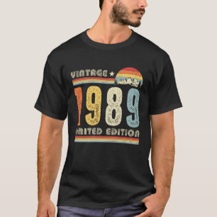 Camiseta Vintage 1989 feita em 1989 33º aniversário 33 anos