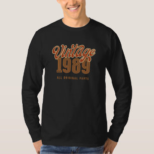 Camiseta Vintage 1989 Todas As Peças Originais Para Men & W