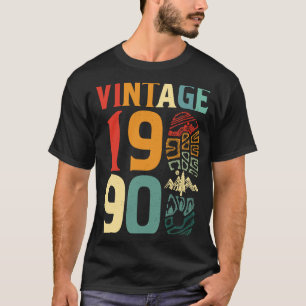 Camiseta Vintage 1990, 32 anos, Ataque de Aniversário, Hipe