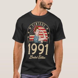 Camiseta Vintage 1991 1991 31º aniversário 31 anos