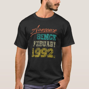 Camiseta Vintage 1992 Incrível Desde Fevereiro Feliz Meu 30