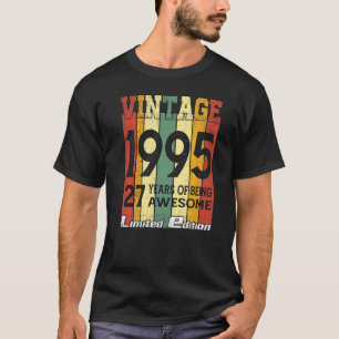 Camiseta Vintage 1995 27 Anos De Ser Incrível 27º Nasciment