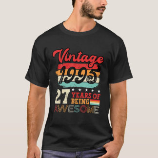 Camiseta Vintage 1995 27th Birthday Legend Bday 27 Year Old
