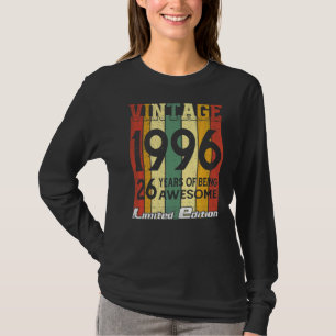 Camiseta Vintage 1996 26 Anos De Ser Incrível 26º Nasciment