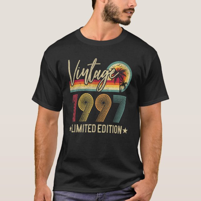 Camiseta Vintage 1997, 25, Aniversário, 25 Anos (Frente)