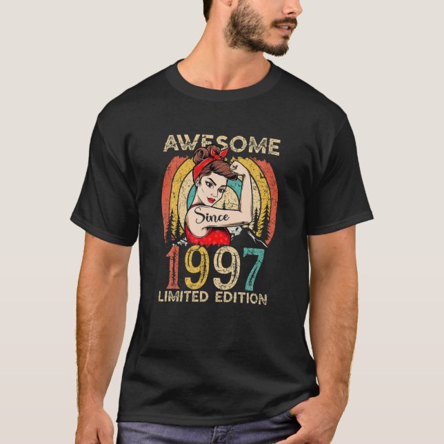 Camiseta Vintage 1997 Aniversário Presente Para Mulheres -  (Frente)