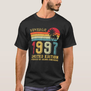 Camiseta Vintage 1997 Limited Edition Bday 25 Anos De Idade