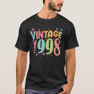 Camiseta Vintage 1998 24 anos 24 anos Groovy de aniversário