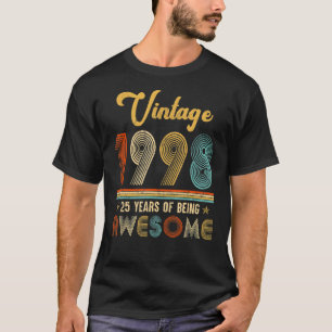 Camiseta Vintage, 1998, 25, Aniversário 1