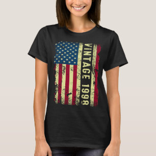 Camiseta Vintage 1998 American Flag 25 Year Old 25 Birth