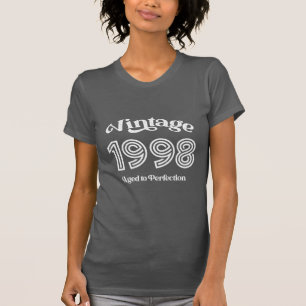 Camiseta Vintage 1998 Aniversário, Idade até Perfecção