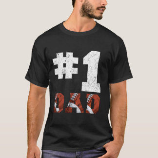 Camiseta Vintage 1 Pai número um 1 Pai de râguebi Dia dos P