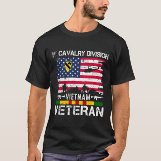 Camiseta Vintage 1rua Divisão de Cavalaria Vietnã Veterano