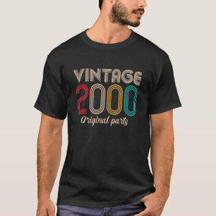 Camiseta Vintage 2000 22nd Birthday Gifts Retro 22 Anos
