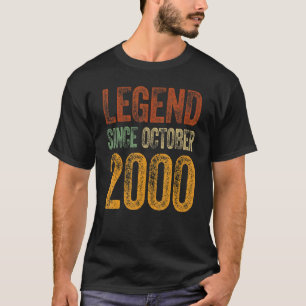Camiseta Vintage 2000 Aniversário Legenda do Nascer de outu