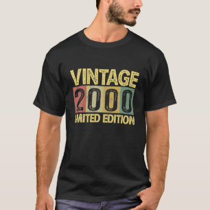 Camiseta Vintage 2000 Bday 22 Anos Engraçado 22º Aniversári