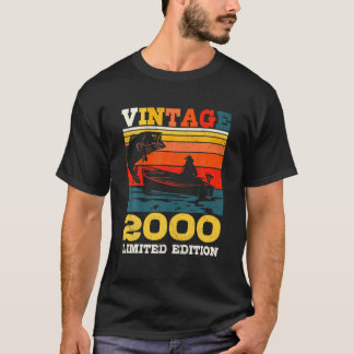 Camiseta Vintage 2000 Pesca Pescador 21 Anos De Idade 21 Bi