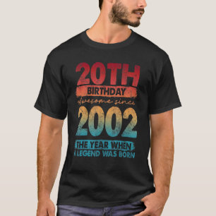 Camiseta Vintage 2002 2002 20 Anos 20 Birthday