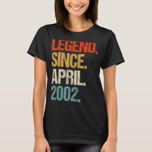 Camiseta vintage 2002 aniversário de 21 anos retro 21 anos