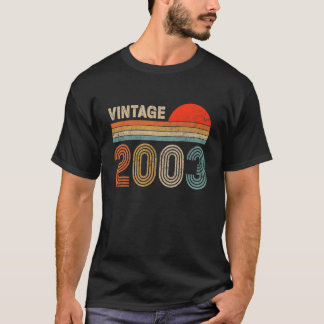 Camiseta Vintage 2003 19º Aniversário Mulheres 19 Anos
