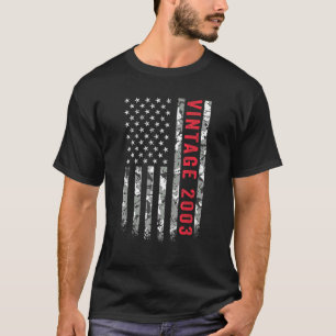 Camiseta Vintage 2003 American Flag Camo 19 Anos 19